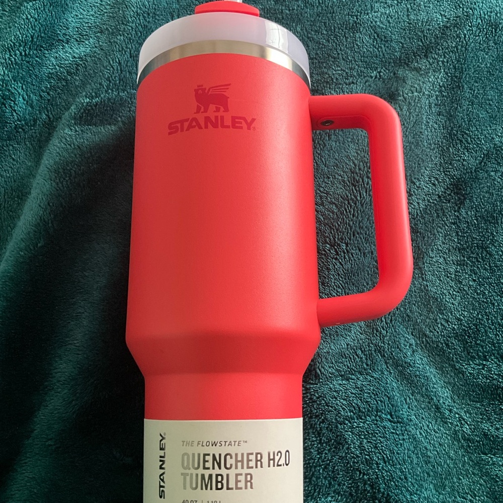 Stanley Coral Red Insulated Tumbler with Handle
